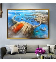 Altın Çerçeveli dekoratif tablo l743 (Gold)