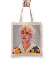BTS Jin oil paintin Bez Çanta Uzun Saplı