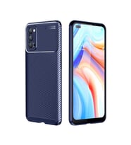Oppo Reno 4 Kılıf Esnek Soft Karbon Tasarım Legion Serisi (Lacivert)