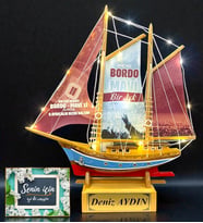 Size Özel Led Işıklı Doğal Ahşap Gemi Maketi Hediyesi El Yapımı Farklı Modeller (Model 5)