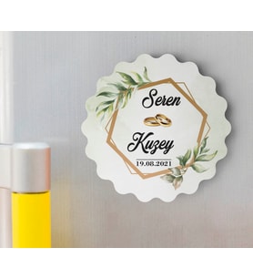 Nişan Düğün Hatırası Ahşap Magnet