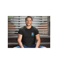 Erkek Bisiklet Yaka Baskılı Oversize T-Shirt - Siyah