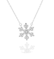 Diamond Seri Işıltılı Kar Tanesi Snowflake Kadın Gümüş Kolye