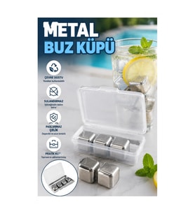 304 Paslanmaz Çelik Metal Buz Küpü ve Klips Seti