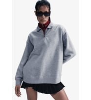 Nike Sportswear Fleece 1/4 Zipped Oversized Sweatshirt Kadın Oversize 1/4 Fermuarlı Sweatshirt Gri