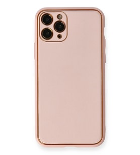 Pilelistore   iPhone 11 Pro Kılıf Coco Deri Silikon Kapak - Pembe