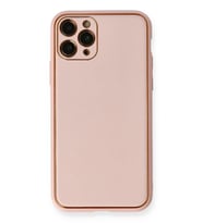 Pilelistore   iPhone 11 Pro Kılıf Coco Deri Silikon Kapak - Pembe