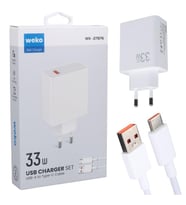 M11 Beyaz 33 Watt Turbo Usb Şarj Başlık Adaptörü + Type-C Kablo (4767)