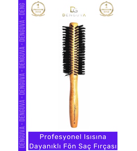 #SaçFırçası Isıya Dayanıklı Yanmaz Profesyonel Ahşap Saplı Hacim Veren Kuaför Tipi Fön Saç Fırçası