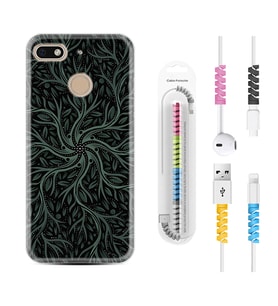 General Mobile GM8 Go GM9 GM20 Pro Plus Kılıf Kablo Koruma Spiral Silikon Sarmaşıklar 1675