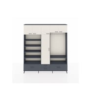 Arges Dolap 18 Raflı 4 Çekmeceli Tek Askılı 220x30x243 Antrasit-Aytaşı/Antrasit