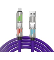 STORE 4'ü 1 Arada USB-A+Type-C'den Type-C+Lightning Uyumlu Şarj ve Data Kablosu