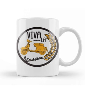 Viva La Vespa Circle Kupa Bardak Porselen