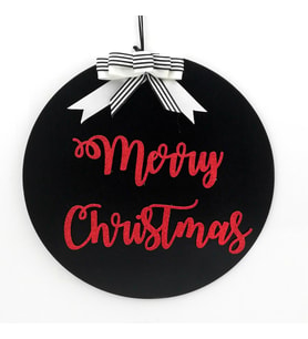 Lora Davet Yılbaşı Süsleri Marry Christmas Kapı Süsü (1 Adet) Siyah - 16168