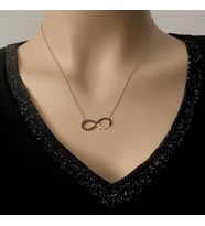 Sonsuz Aşkım Rose Kaplama Gümüş Kolye (Karışık)