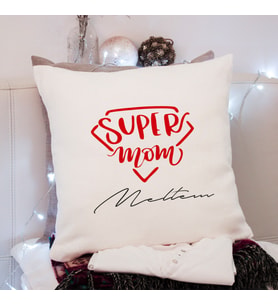 Süper Anne ( Super Mom ) Tasarımlı Yastık Kişiye Özel