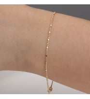 Glorria Altın 1 mm Top Sosis Zincir Bileklik