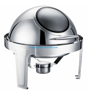 CHAFING DISH ROLL TOP YUVARLAK CAMLI 6 L (CDC-6C)