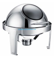 CHAFING DISH ROLL TOP YUVARLAK CAMLI 6 L (CDC-6C)