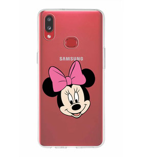 Samsung Galaxy A10s  Kapak Minnie Mouse Tasarımlı Şeffaf Silikon Kılıf