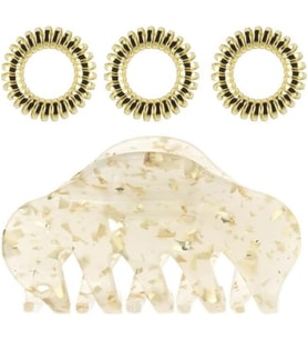 SET S Apres Ski Golden Glamour -3 Spiral + 1 Klipsli saç tokası