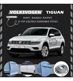 Volksvogen Tiguan Oto Araç Kapı Koruma Fitili 5metre Parlak Gri Renk