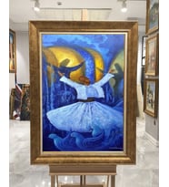 Altın Varaklı Paspartulu Çerçeveli Tablo rv840