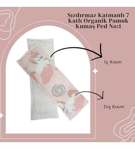 Bezhane Baby 7 Katlı Yıkanabilir Bebek Pedi Pembe Unicorn Desen 1 Numara