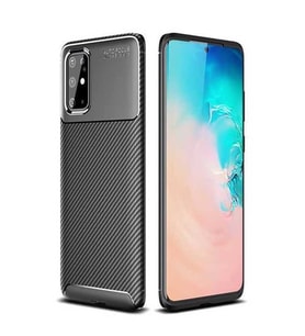 Samsung Galaxy S20 Plus Karbon Desenli Negro Silikon Kılıf (Siyah)