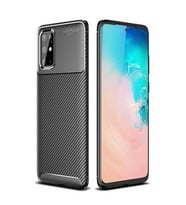 Samsung Galaxy S20 Plus Karbon Desenli Negro Silikon Kılıf (Siyah)