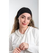 Siyah Pratik Hazır Geçmeli Tesettür Bone Viskon Kumaş Sade 3007_01