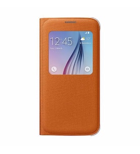 Galaxy S6 ile Uyumlu S View Cover (Tekstil) Turuncu EF-CG920BOEGWW