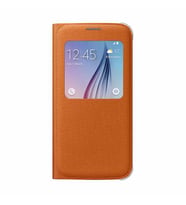 Galaxy S6 ile Uyumlu S View Cover (Tekstil) Turuncu EF-CG920BOEGWW