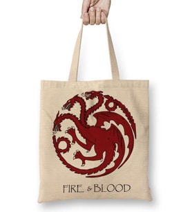 Casa Targaryen Got Fire Ve Blood Bez Çanta Uzun Saplı