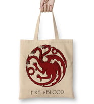 Casa Targaryen Got Fire Ve Blood Bez Çanta Uzun Saplı
