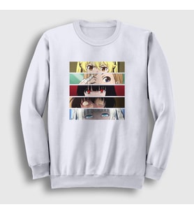 Presmono Unisex Beyaz Girls Anime kakegurui Sweatshirt 239690tt (Beyaz)