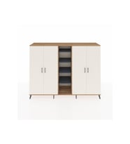Hyperion Dolap 12 Raflı 4 Kapaklı 220x44x163 Çam-Aytaşı/Antrasit