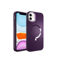 Apple iPhone 11 Uyumlu Kılıf M-safe Wireless Şarj Özellikli Zore Stil Kapak (Koyu Mor)