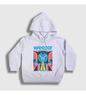 Presmono Unisex Çocuk Beyaz Poster Müzik Weezer Kapüşonlu Sweatshirt 513362tt