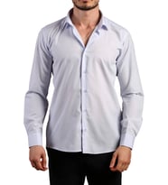 Açık Mavi Dar Kesim Slim Fit Uzun Kol Düz Renk Erkek Gömlek  - 151-3