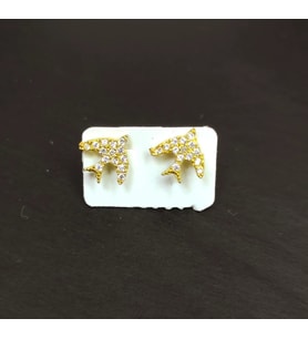 Gold Altın Güvercin Kuş Gümüş Küpe