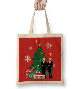 Thomson and Thompson Around The Christmas Tree Tintin Bez Çanta Uzun Saplı