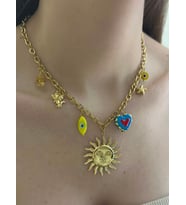 Güneş Detay Charm Çelik Kolye