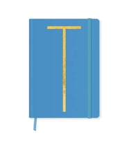 DEFFTER FABOOKS MONOGRAM HARF BASKILI LASTİKLİ SERT KAPAK ÇİZGİLİ DEFTER 168 SYF - T