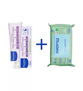 Mustela Vitamin Barrier 1-2-3 Cream 100ml + Kompost Edilebilir Islak Mendil 60 Yaprak