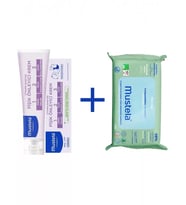 Mustela Vitamin Barrier 1-2-3 Cream 100ml + Kompost Edilebilir Islak Mendil 60 Yaprak (Gri)