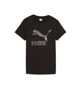 Puma Classics Shiny Logo Tee Kadın Günlük Tişört 62559701 Siyah