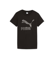 Puma Classics Shiny Logo Tee Kadın Günlük Tişört 62559701 Siyah