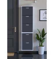 Eliusta Porta 10 Bölmeli Ayakkabılık Antrasit 52 cm Genişlikte 52x193x26 cm Duvara Monte Ayakkabılık