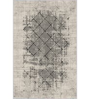 Eliana Home Baskılı, Yıkanabilir Kaymaz Taban Salon Halısı LNA0173-SD825 100x150 cm (Krem)